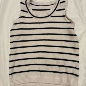 Striped Sleeveless Knit Top